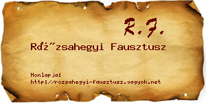 Rózsahegyi Fausztusz névjegykártya